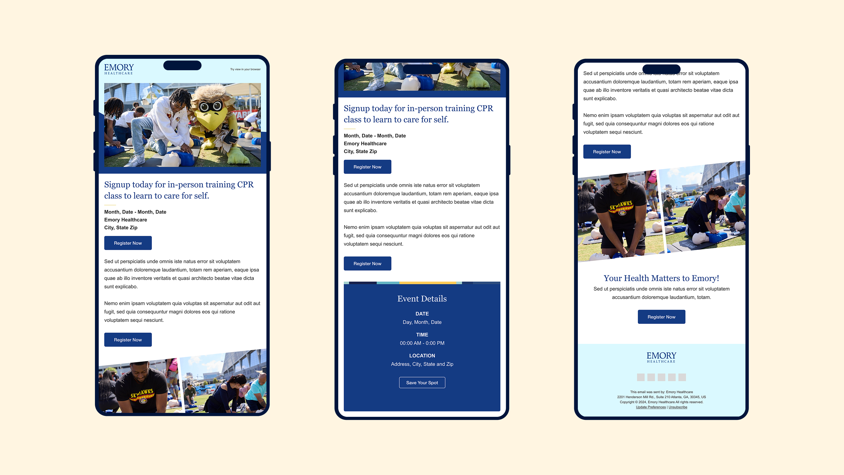 Emory Healthcare Email Template Design